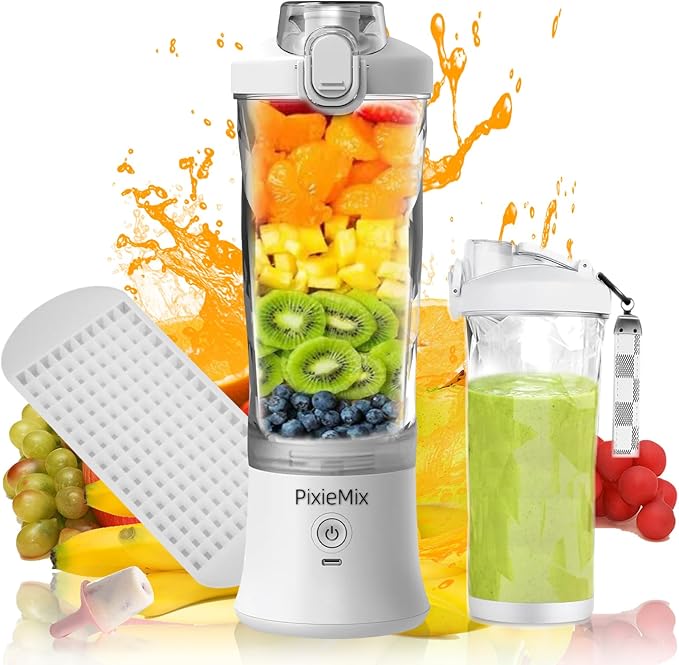 Mini Portable Blender, 6 Blades, USB Rechargeable Stick Blender, 20 Oz Personal Smoothie Blender for Shakes and Smoothies, Battery Powered Blender Cup