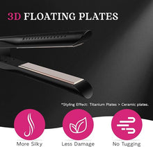 Load image into Gallery viewer, SKIMI Airflow Styler, Titanium Flat Iron Hair Straightener &amp; Curler, Professional Curling Wand with Cooling Air Vents to Lock in Style, 5 Temps &amp; Dual Voltage(Black &amp; Pink).
