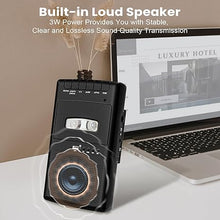 Load image into Gallery viewer, Shoebox Cassette Player Recorder- Tapes/USB/External Audio Recorder - Cassette Tape to USB Digital Converter- USB Player- Lapel Microphone- Retractable Handle- Built-in Speaker- 3.5MM Earphone
