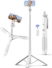 Load image into Gallery viewer, 71&quot; Phone Tripod Selfie Stick Tripod, Smartphone Tripod Stand All-in-1 with Remote, Travel Tripod for iPhone, Extendable Cell Phone Tripod for Selfie/Video Recording/Photo/Live Stream/Vlog
