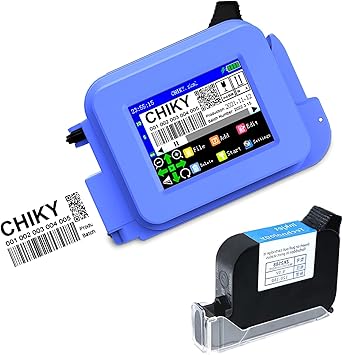 CHIKYTECH Upgraded Mini Inkjet Printer for All Materials, Portable Printing Machine for Date Time Barcode Logo Qrcode Batch Number Image Icons (Mini Inkjet Printer)