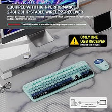 Load image into Gallery viewer, FOPETT 2.4GHz Wireless Keyboard and Mouse Set with Switch Button - Full-Size Keyboard - Compatible for Windows/Laptop/PC/Notebook/Smart TV and More - Blue
