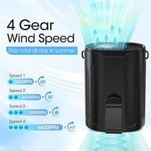 Load image into Gallery viewer, 2024 AI Portable Fan Rechargeable, 4 Speeds 6600RPM Strong Airflow, Personal Waist Fan with up to 25H of Working Time, Hands-Free Hanging Neck Fan, Wearable Belt Fan for Camping, Outdoor, Jobsite
