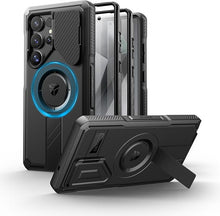Load image into Gallery viewer, Dexnor for Samsung Galaxy S25 Ultra Case with Camera Cover &amp; Adjustable Kickstand &amp; Built-in Screen Protector, Magnetic Rugged Shockproof Bumper Cases Heavy-Duty Magnetic Protective Cover(2025),Black
