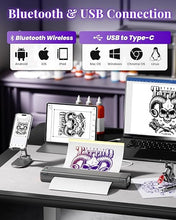 Load image into Gallery viewer, Phomemo M08F Tattoo Stencil Printer, Wireless Tattoo Printer Machine, Thermal Printer Tattoo, Compatible with Smartphone, Pad and PC, with 10pcs Transfer Paper (Grey)
