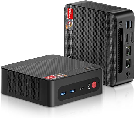 P4 Plus Mini PC Gaming, AMD Ryzen 7 5825U(Upgraded 5700U) Mini PC Windows 11 Pro 16GB DDR4 512GB SSD Mini Computers (up to 4.5Ghz), 4K Triple Display Mini Desktop BT5.2/Wi-Fi6E/Dual Channel