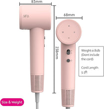Load image into Gallery viewer, AINA Hair Dryer, Blow Dryer with Diffuser Brush Comb for Women - BLDC Hair Dryer - Brushless Motor, 110,000 RPM Lightweight, Ionic Travel, 3 Magnetic Attachments 110V/ALCI(Pink)
