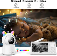 Load image into Gallery viewer, Baby Monitor, 4.3&quot; Video Baby Monitor with 1080P Camera, Smart 2.4G WiFi Audio Monitor with Remote PTZ, Night Vision, 2-Way Talk, Sleep Mode, RGB Night Lights, Lullabies &amp; 1000ft Range, APP Control
