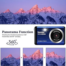 Load image into Gallery viewer, Digital Camera for Photography, Rechargeable 30MP 1080P Point and Shoot Camera with 2.8&quot; LCD 18X Digital Zoom for Kids Teens Elders(Blue)
