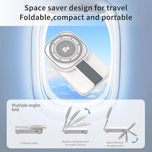 Load image into Gallery viewer, 3 in 1 Foldable Charging Station for Apple Products,Mag-Safe Charger Wireless Charger Stand Compatible with iPhone 16/15/14/13/12 &amp; Air-Pods&amp; iWatch Series with LED,Mag-Safe Charger Stand Dock(White)
