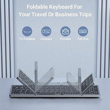 Load image into Gallery viewer, Foldable Keyboard and Mouse for Laptop, Travel Bluetooth Folding Keyboard Mouse with Portable Case, Rechargeable Keyboard for Business, 2.4G Wireless &amp; Bluetooth, for iPad Tablets Laptop iOS Android
