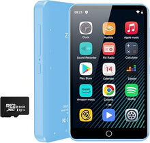 Load image into Gallery viewer, MP3 Player Bluetooth with Spotify, ZAQE 4.0&quot; IPS MP3 Player with Bluetooth and WiFi, Audible,Browser(Removable),Amazon Music, MP4 Music Player Up to 512GB (Blue)
