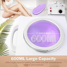Load image into Gallery viewer, 600ML Single Wax Warmer Machine Wax Pot for Hair Removal, Professional Electric Wax Heater with Adjustable Temperature Set for Women Men with 20PCS Wooden Wax Sticks
