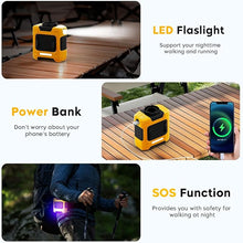 Load image into Gallery viewer, 2024 Upgrade Portable Fan 10000mAh Rechargeable Portable Waist Clip Fan 15500RPM Neck Fan With Max 12H Working Time, 3-speed adjustment with LED flashlight Suitable for Outdoor Jobsite and etc(Yellow)
