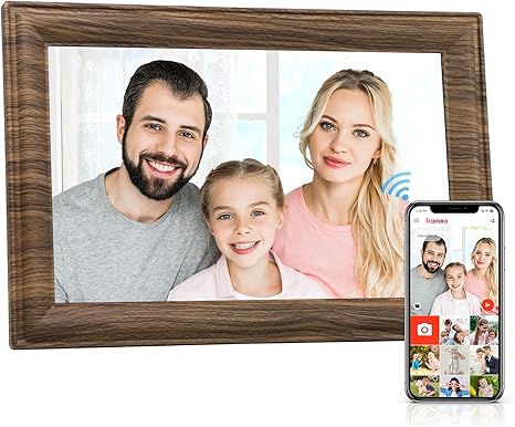 WiFi Digital Picture Frame, 10.1 Inch Smart Digital Photo Frame with 16GB Storage, Wall Mountable Auto-Rotate Electronic Frames Sharing Photo/Video via Frameo App