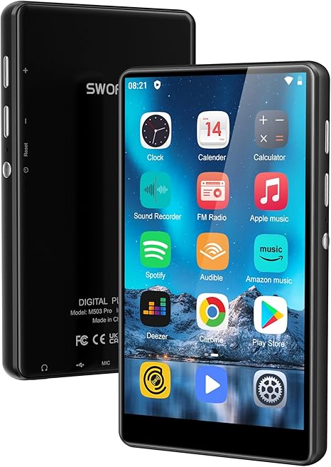 80GB MP3 Player with Bluetooth and WiFi, Parental Controls, Pre-Installed Spotify, Spotify Kids, 4