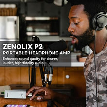 Load image into Gallery viewer, P2 Portable in Ear Monitor Amplifier, Headphone Amp with XLR/TRS Inputs 3.5mm Output, Headphone Amplifier with Durable Belt Clip, Stereo/Mono Switch for Drummers, Guitar, Keyboardists, White
