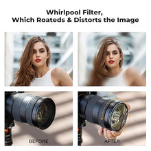 Load image into Gallery viewer, K&amp;F Concept 82mm Spiral Halo Camera Lens Filter, Premium Optical Glass Halo Swirl Special Effect Filter with Cleaning Cloth for Camera Lens
