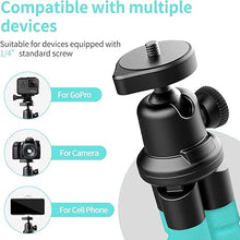 Load image into Gallery viewer, Aureday Phone Tripod, Flexible Tripod for iPhone and Android Cell Phone, Portable Small Tripod with Wireless Remote and Clip for Video Recording/Vlogging/Selfie (Blue)
