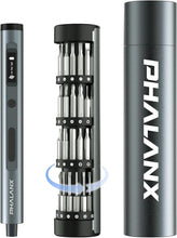 Load image into Gallery viewer, PHALANX Mini 3.7V Electric Screwdriver - Precision Screwdriver Set with 60-in-1 Magnetic Bits, Magnetic Rotatable Rack, 5/32''Hex, Electric Screwdriver Cordless for Phone, Camera, Laptop, Watch
