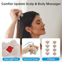 Load image into Gallery viewer, COMFIER Cordless Scalp Massager Hair Growth with 3 kneading Modes,Waterproof Head Massager with 8 Claws for Deep Cleansing,Head Scratcher,Body Massager for Stress Relief, Cat Massager(Gold)
