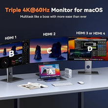 Load image into Gallery viewer, TobenONE DisplayLink Docking Station 4 Monitor with 4 HDMI, 18-in-1 Quad/Triple 4K@60Hz Display Dock with 120W Power Supply for Thunderbolt 5/4/3, USB4, USB-C Windows, MacBook(8 USB, Ethernet, etc)
