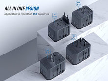 Load image into Gallery viewer, EPICKA Universal Travel Adapter One International Wall Charger AC Plug Adaptor with 5.6A Smart Power and 3.0A USB Type-C for USA EU UK AUS (TA-105, Space Gray)

