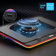 Load image into Gallery viewer, IETS GT500 Powerful Turbo-Fan (5000 RPM) RGB Laptop Cooling Pad with Infinitely Variable Speed,Seal Foam for Rapid Cooling Gaming Laptop,Dust Filter for Protect Laptop,13-17.3inch Laptop Cooler
