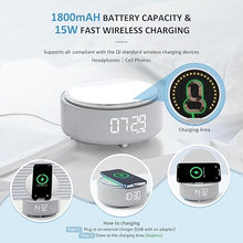 Load image into Gallery viewer, COLSUR Bluetooth Speaker with Alarm Clock, ?2024 Newest Gifts? Wireless Speaker Charger for iPhone/Samsung, Mirror Clock, Wireless Bedside Lamp, Music Gifts for Men, Women, Teenage Girls, Boys
