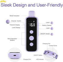 Load image into Gallery viewer, Bousnic Dog Shock Collar for 2 Dogs - (8-120lbs) Waterproof Rechargeable Electric Dog Training Collar with Remote for Small Medium Large Dogs with Beep Vibration Safe Shock Modes(Purple)
