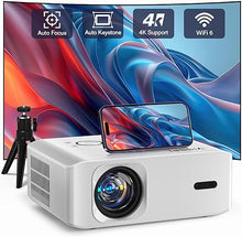 Load image into Gallery viewer, [Auto Foucs] Smart Projector with WiFi and Bluetooth, VISSPL 4K Supported Video Projector, Auto Keystone, Home Theater Movie Phone Projector Compatible with Android/iOS/Windows/TV Stick/HDMI/USB
