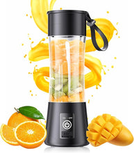 Load image into Gallery viewer, Portable Blender for Smoothies and Shakes - Mini Blender with 6 Stainless Steel Blades for Powerful Blending, Personal Blender 380Ml BPA Juice Cup for Home/Travel/Gym, Black
