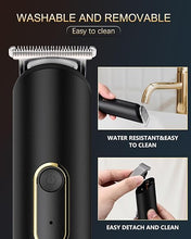 Load image into Gallery viewer, PRITECH Manscape Trimmer for Men, Beard Trimmer for Men, Rechargeable Shavers for Men, Electric Razor for Men, Cordless Hair Clippers, Waterproof Body Trimmer with Standing Recharge Dock(Black)
