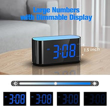 Load image into Gallery viewer, HOUSBAY Digital Alarm Clock for Bedrooms - Large Display Easy to Read Across The Room, 7 Larger Color Night Light, Dual Alarm, Dimmer, True Battery Backup, Adjustable Volume?Blue?
