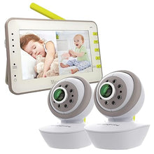 Load image into Gallery viewer, Moonybaby Baby Monitor Long Range No WiFi, Dual PTZ Cameras with Split Screen, Baby Room Temperature Display, Auto Night Vision, 2 Way Audio, Lullaby
