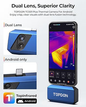 Load image into Gallery viewer, TOPDON TC001 Plus Thermal Camera for Android, 256 x 192 IR High Resolution with Visual Camera, 25Hz Refresh Rate, Dual-Lens Thermal Imaging Camera for Smartphones and Tablets, PC (not for iOS)
