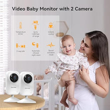 Load image into Gallery viewer, ebemate Video Baby Monitor with Two Camera, 2.8&quot; LCD Screen with 2-Way Talk Cam Monitor and 5 Soothing Lullabies Baby Monitoring EB29-2
