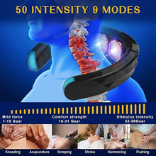 Load image into Gallery viewer, Neck Massager Heated Neck Massage Therapy 9 Modes 50 Intensities Portable Deep Tissue Trigger Point Massager Cordless Intelligent Massager for Neck Pain(FSA or HSA Eligible)
