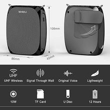 Load image into Gallery viewer, SHIDU Voice Amplifier for Teachers, Personal Voice Amplifier with Wireless Microphone Headset, 10W Output 1800mAh Personal Portable Speaker Suitable for Coaches,Tour Guides, Promotions, Outdoors
