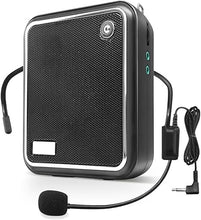 Load image into Gallery viewer, Portable Voice Amplifier,10W Bluetooth Rechargeable Personal Voice Amplifier with Wired Microphone Headset,PA System Speaker for Teaching/Meeting/Outdoors (S50 Wired Headset Microphone Black)
