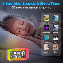 Load image into Gallery viewer, Super Loud Alarm Clock for Heavy Sleepers Adults, Teenagers, Teens, Kids, Digital Alarm Clock with 8 RGB Night Lights, 0%-100% Dimmable, Sleep Aid, Dual Alarms, Snooze, USB Charger, Ideal for Gift
