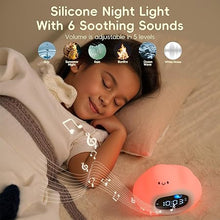 Load image into Gallery viewer, Vivilumens Ok to Wake Clock for Kids, Kids Alarm Clock for Bedroom, Cloud-Shaped Cute Touch Night Light, Sleep Training Clocks with 6 White Noise Sound Machine
