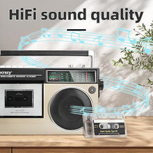 Load image into Gallery viewer, Retro Boombox Cassette Player AM FM SW Radio, Cassette Recorder with Built-in Microphone, Wireless Streaming, USB Port, Headphone Jack,AC or Battery Powered (Gold)
