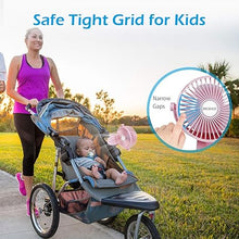 Load image into Gallery viewer, Battery Operated Clip on Stroller Fan, Portable Mini Desk Fan Rechargeable, USB Powered Clip Fan for Baby Stroller Office Outdoor Travel, Pink
