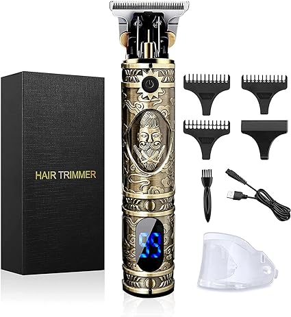 Hair Clippers for Men, Professional Hair Trimmer Zero Gapped T-Blade Trimmer Cordless Rechargeable Edgers Clippers Electric Beard Trimmer Shaver Hair Cutting Kit with LCD Display Gifts for Men