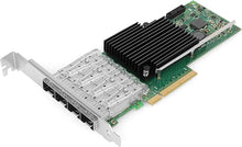 Load image into Gallery viewer, 10Gb PCI-E NIC Network Card for Intel X710-DA4,100MbE/1GbE/10GbE Quad SFP+ Ports, with Intel XL710-BM1 Chip,10GbE PCI Express 3.0 X8 Ethernet Adapter Support Windows/Linux/VMware
