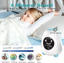 Load image into Gallery viewer, Kids Alarm Clock, Toddlers Alarm Clock for Kids Sleep Training Clock with Night Light, Sleep Sound Machine, Indoor Temperature, Nap Timer, Digital Wake up Clock for Boys Girls Bedrooms, Birthday Gifts
