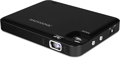 Magnasonic LED Pocket Pico Video Projector, HDMI, Rechargeable Battery, Built-in Speaker, DLP, 60