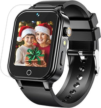 Load image into Gallery viewer, 1.5 Inches Kids Smart Watch for Boys Girls, 26 Puzzle Games, Smartwatch with Camera, Pedometer, Video Voice Music Player Learning Card,Christmas Birthday Gift for 3-12 Years Children (Black)
