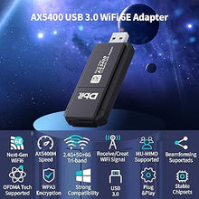 Load image into Gallery viewer, DBIT WiFi6E USB 3.0 WiFi Adapter for PC, AX5400M 802.11AX, Tri-Band 6GHz/5GHz/2.4GHz, WPA3, Wireless USB WiFi Dongle Network Adapter for PC Laptop, Only Compatible with Windows 11/10
